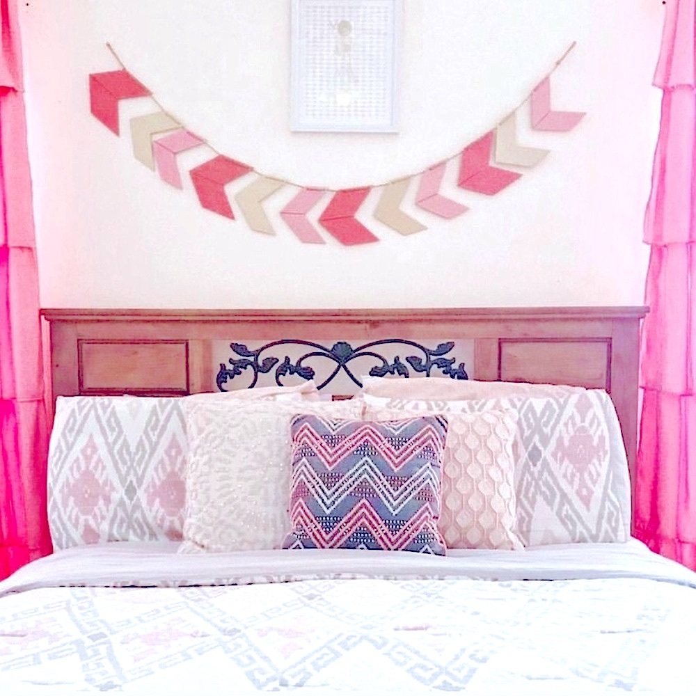 Opalhouse Grey & Pink Beaded Throw Pillow
